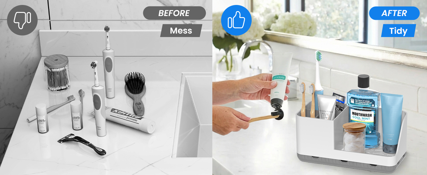 Electric Toothbrush and Toothpaste Holde Drainage for Bathroom Accessories