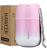 HAWEEK Insulated Food Container 17 oz Soup Thermo for Hot Food Adults, Stainless Steel Vacuum Lun...