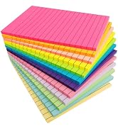 NESCCI 12 Pads Lined Sticky Notes 4x6 Sticky Notes with Lines Self-Stick Note Pads 12 Bright Mult...