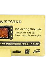 Wisesorb 120g x 6 Pack Rechargeable Gun Safe Dehumidifier, Color Indicating Desiccant Packs with ...