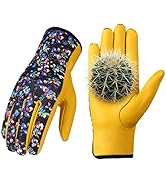 Bamllum Leather Gardening Gloves for Women - Working Gloves for Weeding, Digging, Planting, Rakin...