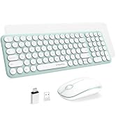 Wireless Keyboard and Mouse Combo, XTREMTEC Cute Kawaii Green Aesthetic Quiet Laptop Keyboard Tec...