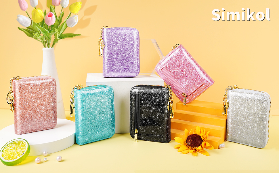 Simikol 14 Credit Card Slots RFID Card Holder with Coin Pocket & Keychain