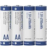 Keeppower Li-ion AA Rechargeable Batteries 1.5V 4700mWh 3133mAh Upgraded Lithium Double A Battery...