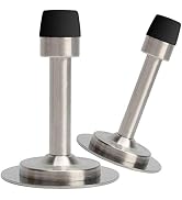LemonHo No Need to Drill/Screw in Wall Mounted Door Stopper, 3M Self Adhesive Tape Stainless Stee...