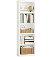 ALISENED 68.6“ Tall Bookcase, Bookshelf Open Storage 5 Tier Shelves, 20 inch Wide Floor Standing ...