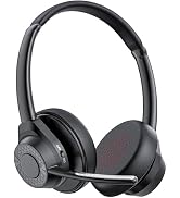 CPTEA Bluetooth Headset, Wireless Bluetooth V5.4 Headphones with Microphone, Noise Canceling Mult...