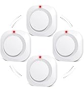Smoke Detector, Battery Operated Smoke Alarm with Photoelectric Technology, Fire Alarms Smoke Det...