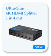 Yinker 4K HDMI Splitter 1 in 4 Out, 4K@30Hz 1x4 Slim HDMI Splitter for Multiple Monitors, 1 to 4 ...