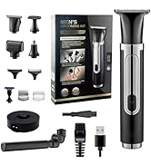 Back Shaver for Men Long Handle 5 in 1 Electric Body Hair Trimmer for Men Back Shaver Kit with Ba...
