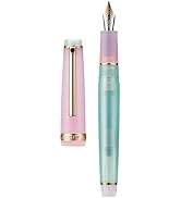 Jinhao 82 Acrylic Fountain Pen, Iridium Extra Fine Nib with Ink Converter, Morandi Lake Blue Cont...