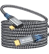 10ft USB-C to USB-C 3.2 Gen 2×2 Cable, 90 Degree High-Speed 20Gbps Data, 4K60Hz Video, and 100W P...