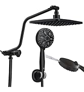 WRISIN 10 Inch Rain Shower Head with Handheld Spray, 7-Function Handheld Showerhead, Adjustable M...
