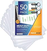 50 Sheet Protectors, Heavy Duty 8.5 X 11 Inch Clear Page Protectors for 3 Ring Binder, Plastic Sh...