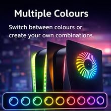 PS5 faceplates with RGB LED lighting displaying multiple colour options