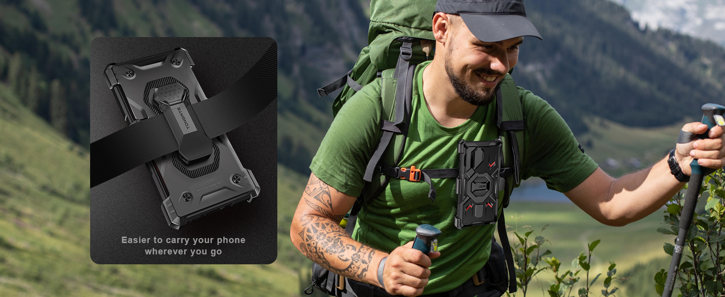 Features a belt clip for easy attachment to backpacks