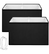 Black Lamp Shades Set of 2, Large Rectangle Lampshades Replacement, 16"L x 8"W x 10"H, Fabric Lam...