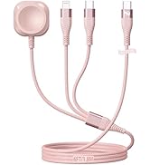 Apple Watch Charger 6FT Multi Charging Cable, Magnetic Nylon Braided USB C Port to Lightning Type...