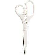 JAM PAPER Multi-Purpose Precision Scissors - 8 Inch - White - Ergonomic Handle & Stainless Steel ...