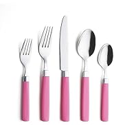ANNOVA 20 Pieces Stainless Steel Flatware/Cutlery Set - Color Handles - 4 x Dinner Forks, 4 x Sal...