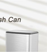 organizelink 2.1 Gal Slim Bathroom Trash Can with Swing Lid, Rustproof Stainless Steel Small Garb...