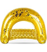 POZA Inflatable Pool Float Chair - Luxurious Lounger Filled with Sparkle Confetti, 2 Built in Cup...