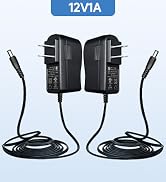 2Pack 12V 1A/1000mA 10ft Long Power Supply Adapter, 12W Adaptor AC to DC Adapter Cord for LED Str...