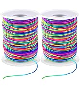 Zealor Stretchy Bracelet String 2 Rolls 1mm Elastic Cord Sturdy Elastic Beading Cord 200 Yards St...