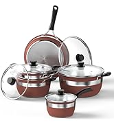 VBGK Pots and Pans Set Stainless Steel Cookware Set 10 Piece,Non Toxic Kitchen Induction Cookware...