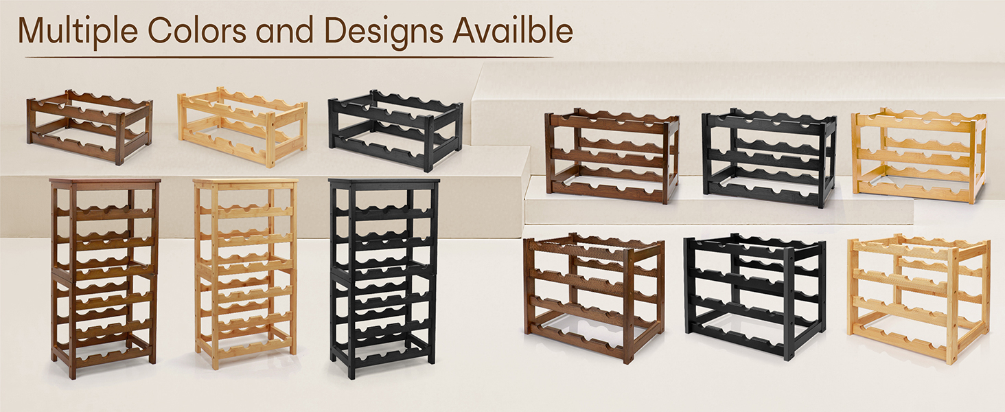 Countertop Wine Rack Freestanding Wine Racks & Cabinets, Bamboo Wine Display Storage Shelves