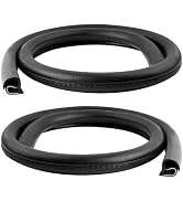 Figpade 2.62Ft Car Door Weather Stripping, 2PCS Thickened Rubber Edge Trim with U-Shaped Metal Cl...