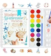apolyone Beginners Watercolor Workbook for Adults -Step-by-Step Coloring Book Set-12 coloring boo...