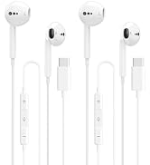 BLXSounds USB C Headphones for iPhone 17 16 15, 2 Packs Wired Earbuds USB C | Microphone & Volume...