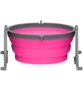 Loving Pets - Bella Roma Portable Travel Dog Bowl Collapsible Dog Food & Water Bowl (Pink, Large)