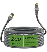 LEKVKM Starlink Gen 3 Cable 200 ft, Waterproof Replacement Cable for Starlink Rectangular Satelli...