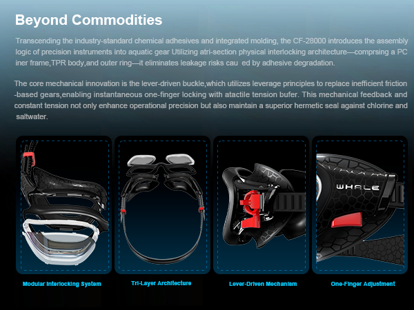 Quick-adjust buckle for tightness Waterproof swimming goggles