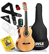 Pyle Classical Acoustic Guitar 36” Junior size for beginners with starter kit - Steel String Guit...
