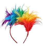 MehelloFeather Feather Headband for Women Feather Fascinator Headband Cocktail Wedding Party