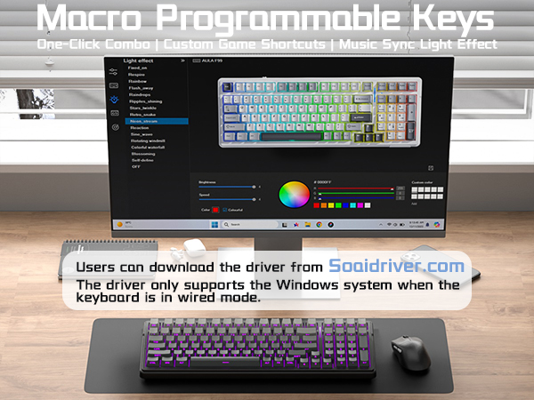wireless mechanical keyboard for work gaming rechargeable