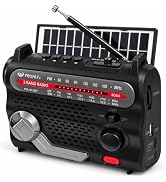 PRONLY PR-813BT Portable AM FM SW Radio with Bluetooth, Solar Charging | Emergency Radio with LED...