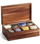 Danfoxer Acacia Wood Tea Bag Organizer Storage Box