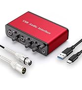 USB Audio Interface with XLR cable,Audio Interface with Mic Preamplifier Audio mixer recorder wit...