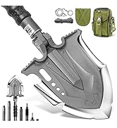 Zune Lotoo Survival Shovel Multitool 28 in 1 Luxury Kit, Tactical Camping Folding Shovel, Unbreak...