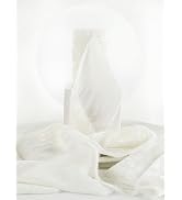 HUIHUANG White Velvet Ribbon 3 inch with Frayed Fringe, Christmas White Velvet Ribbon Crinkled Si...