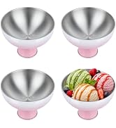 BAOKARU Pink Gradient 304 Stainless Steel Dessert Cup Set 4 Pack 250ml | Double wall design, no f...