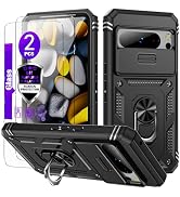 for Google Pixel 8 Pro Case with Camera Cover Slider, 2*Tempered Glass Screen Protectors,Build in...