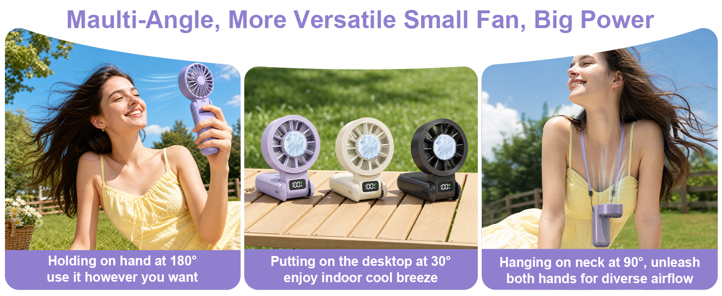 portable handheld rechargeable fan
