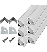 HAMRVL 6-Pack 1ft/30cm 16x16mm Led Aluminum Channel System with Cover V Shape, Led Strip Light Di...