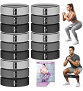GHCTFE 3/15PCS Fabric Resistance Bands for PT& Yoga Class, Athletes Training, Home Gym Exercise, ...