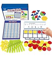 Take Home Versatile Math Manipulatives Kit for Kids Grade K-3,With Ten-Frames,Base Ten Blocks,Mat...